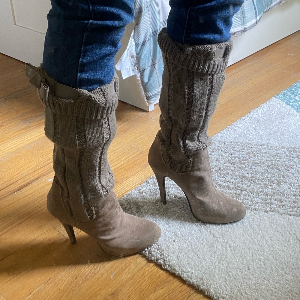 Date Me slouch knit heels